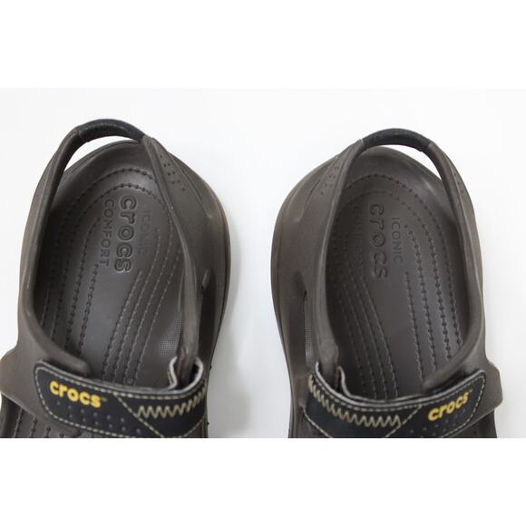 Men’s Strap Rubber Hiking Iconic Crocs Comfort Sandals Brown Men\'s Size 12 main image 9